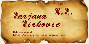 Marjana Mirković vizit kartica